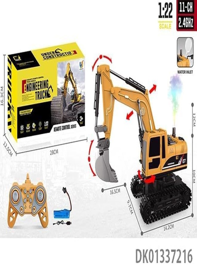 Babelly RC JCB Toy Excavator for Kids - 1:22 11-Channel Metal Remote Control Construction Vehicle with Lights, Sounds & 360° Rotation Yellow Digger Truck (RC Truck Toy) - Image 3